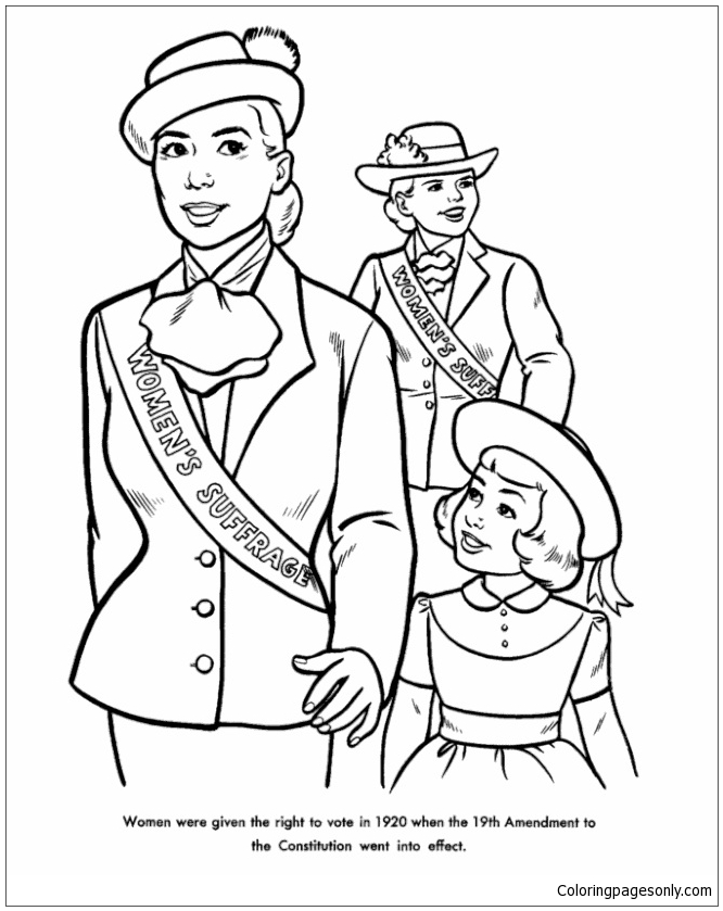 Women s Suffrage Coloring Pages - Womens day Coloring Pages - Coloring Pages  For Kids And Adults
