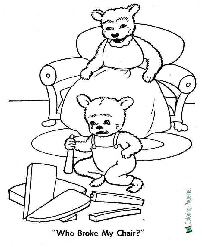 Baby Bear and Mama Bear Coloring Page