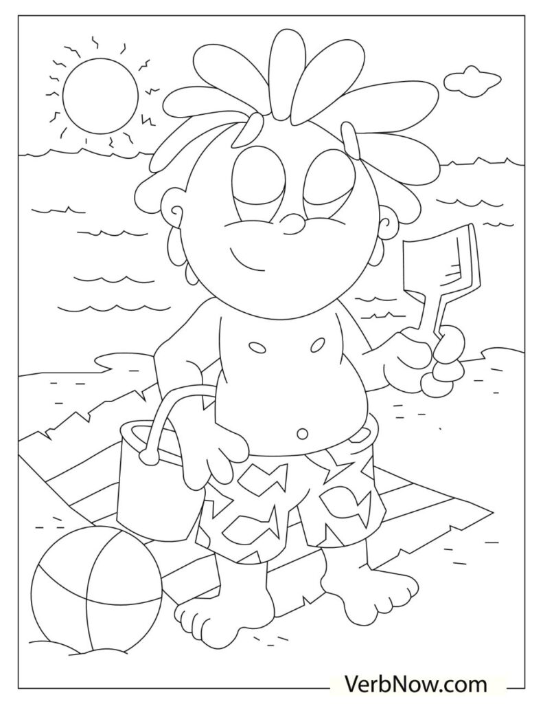 Free BEACH Coloring Pages for Download (Printable PDF) - VerbNow