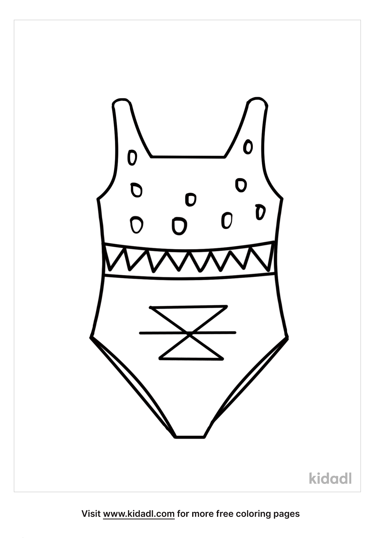 Bathing Suit Coloring Page. Free Fashion And Beauty Coloring Page
