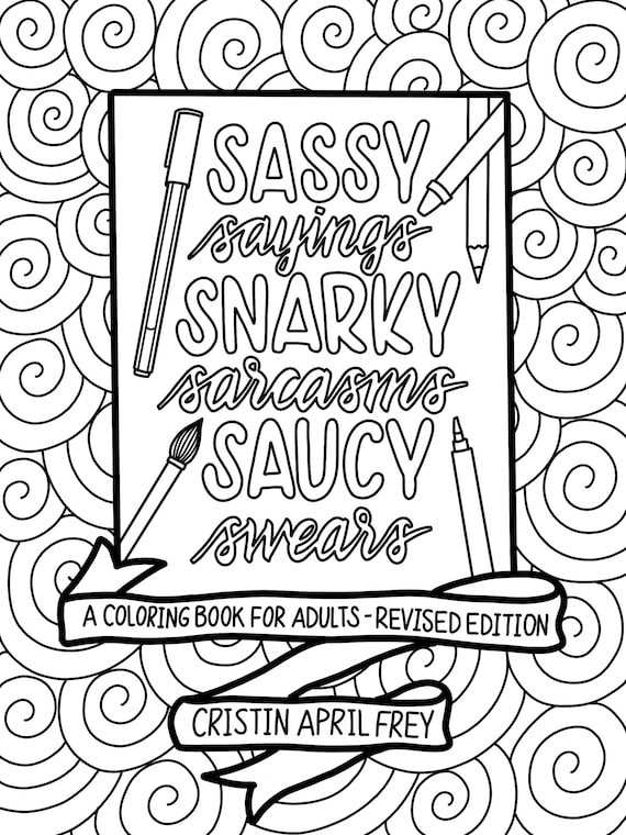 Sassy Sayings Printable Coloring Book for Adults Curse Word | Etsy
