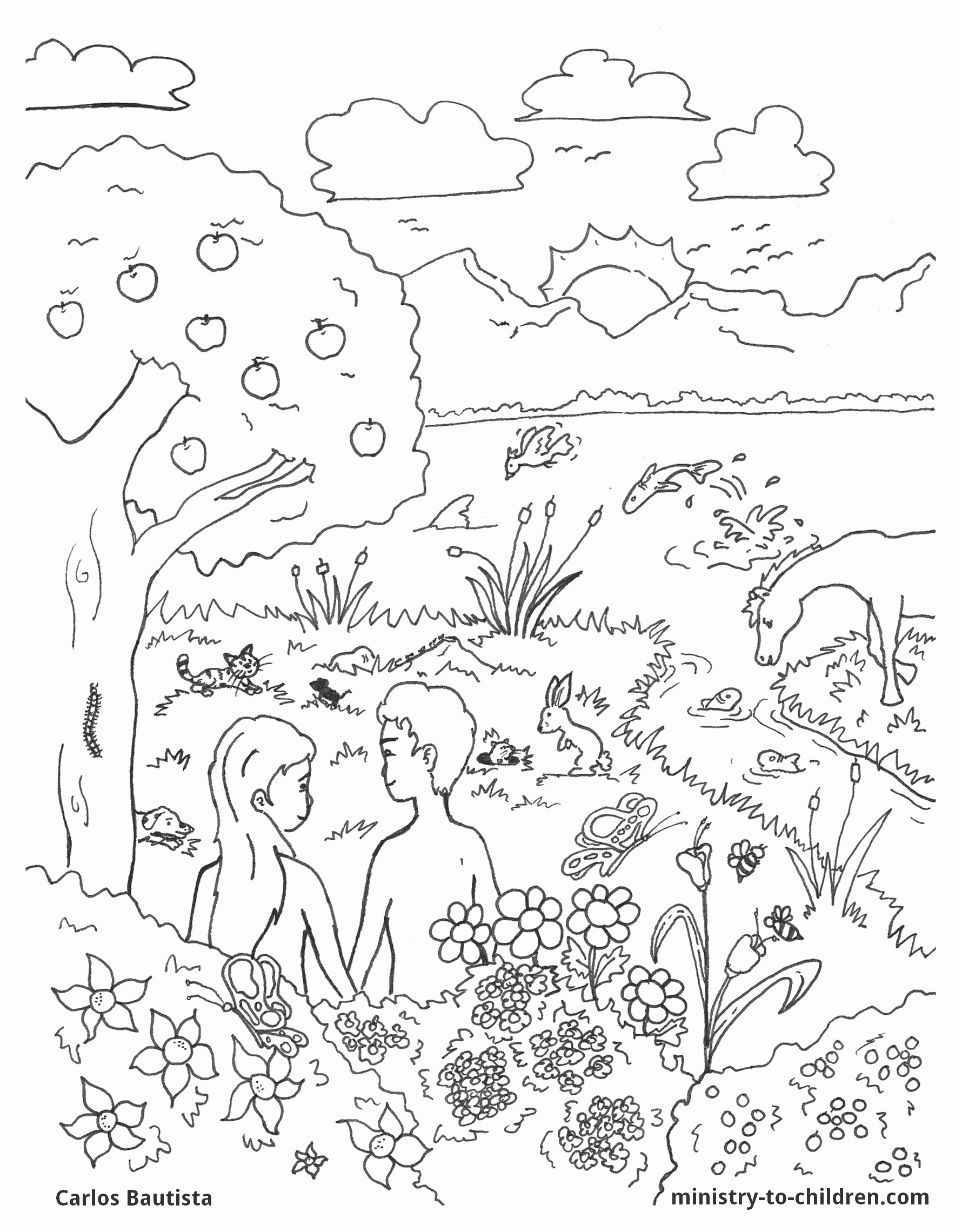 Free Printable Coloring Pages Of Creation Story Coloring Home