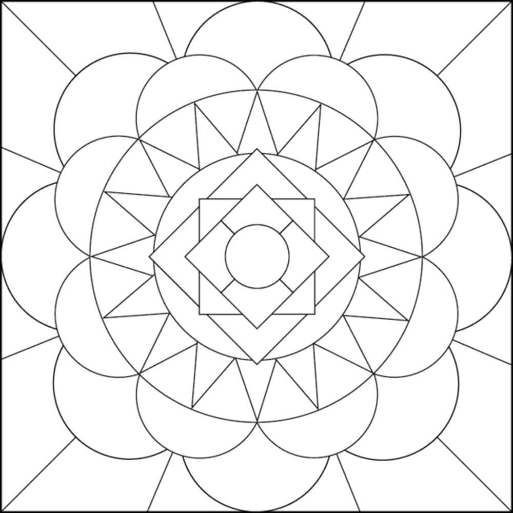 Geometric Pictures To Color - Coloring Pages for Kids and for Adults
