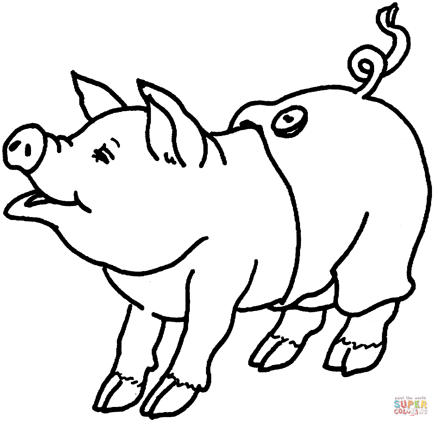 Cute Pig coloring page | Free Printable Coloring Pages