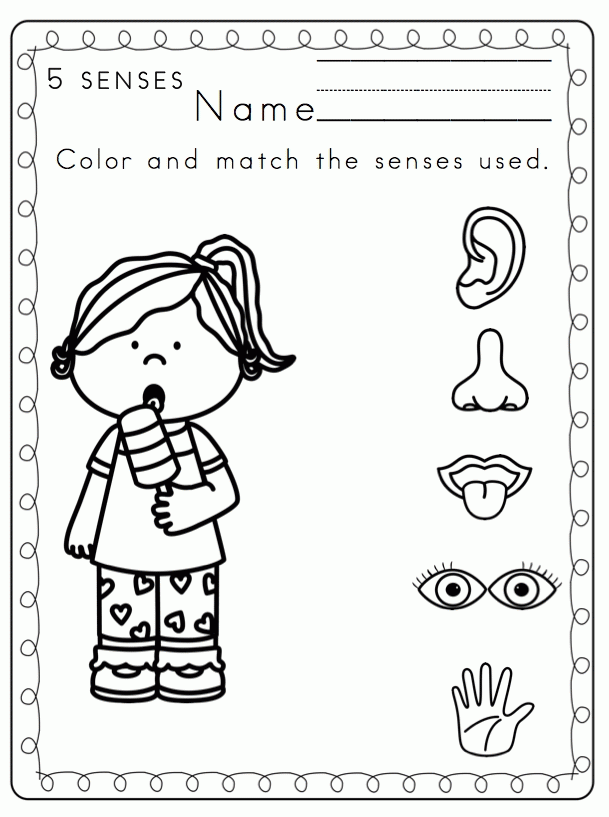 Five Senses Coloring Pages 5