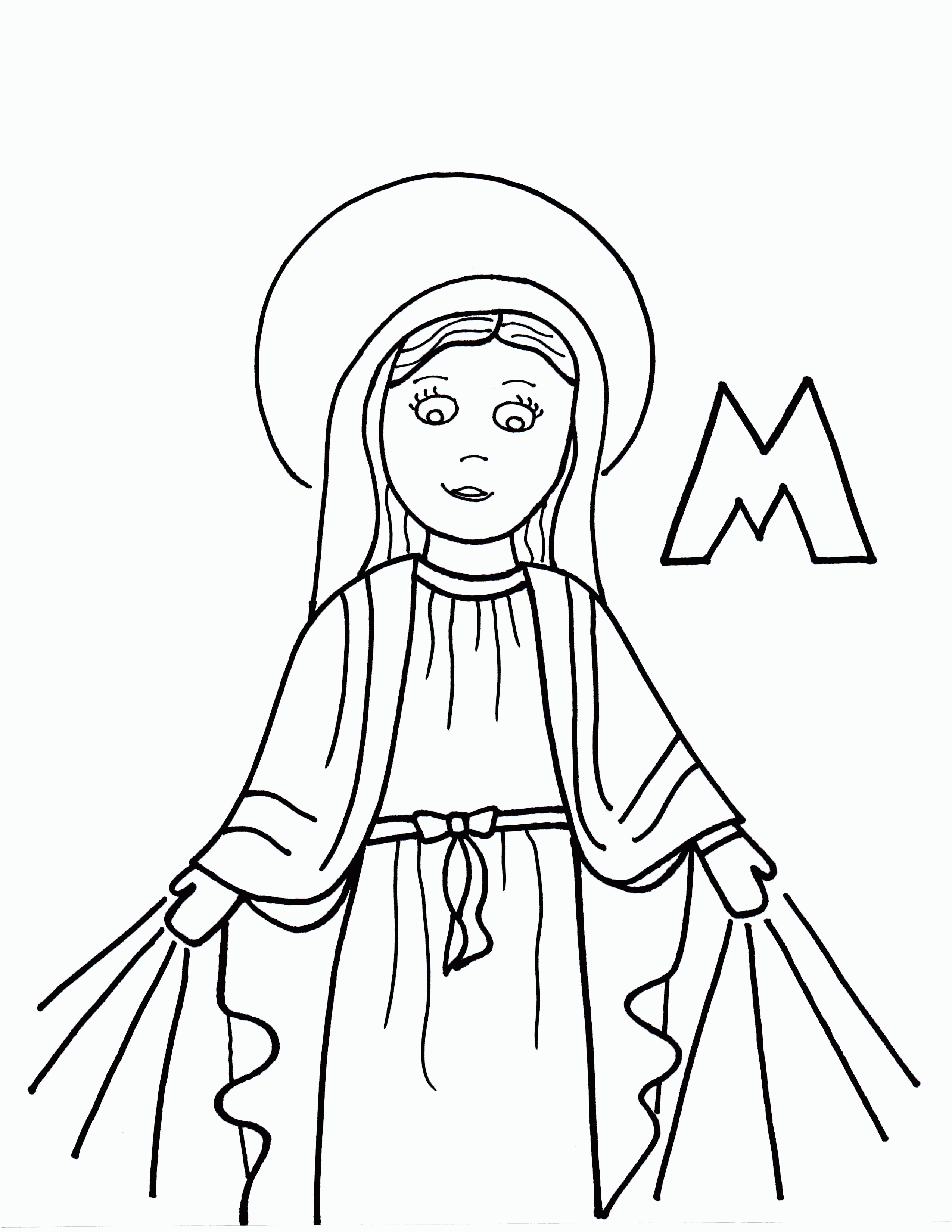 M is for Mary, the Mother of God | Saints to Color