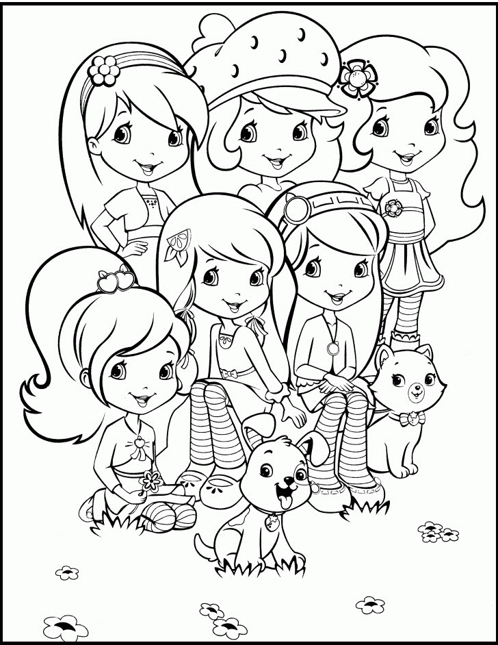 Strawberry Shortcake Together With Friends Coloring Pages For Kids ...
