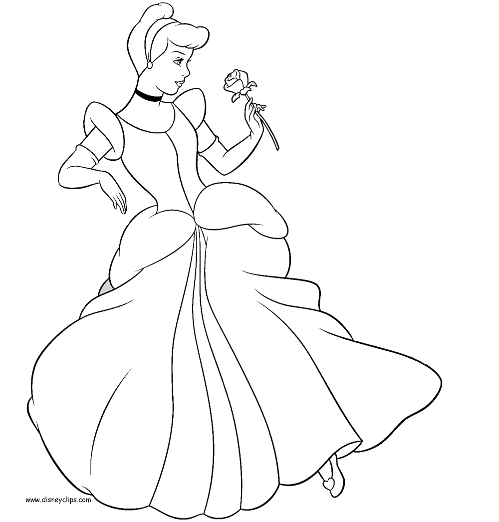Disney Princess Coloring Pages Cinderella To Print | Coloring Online