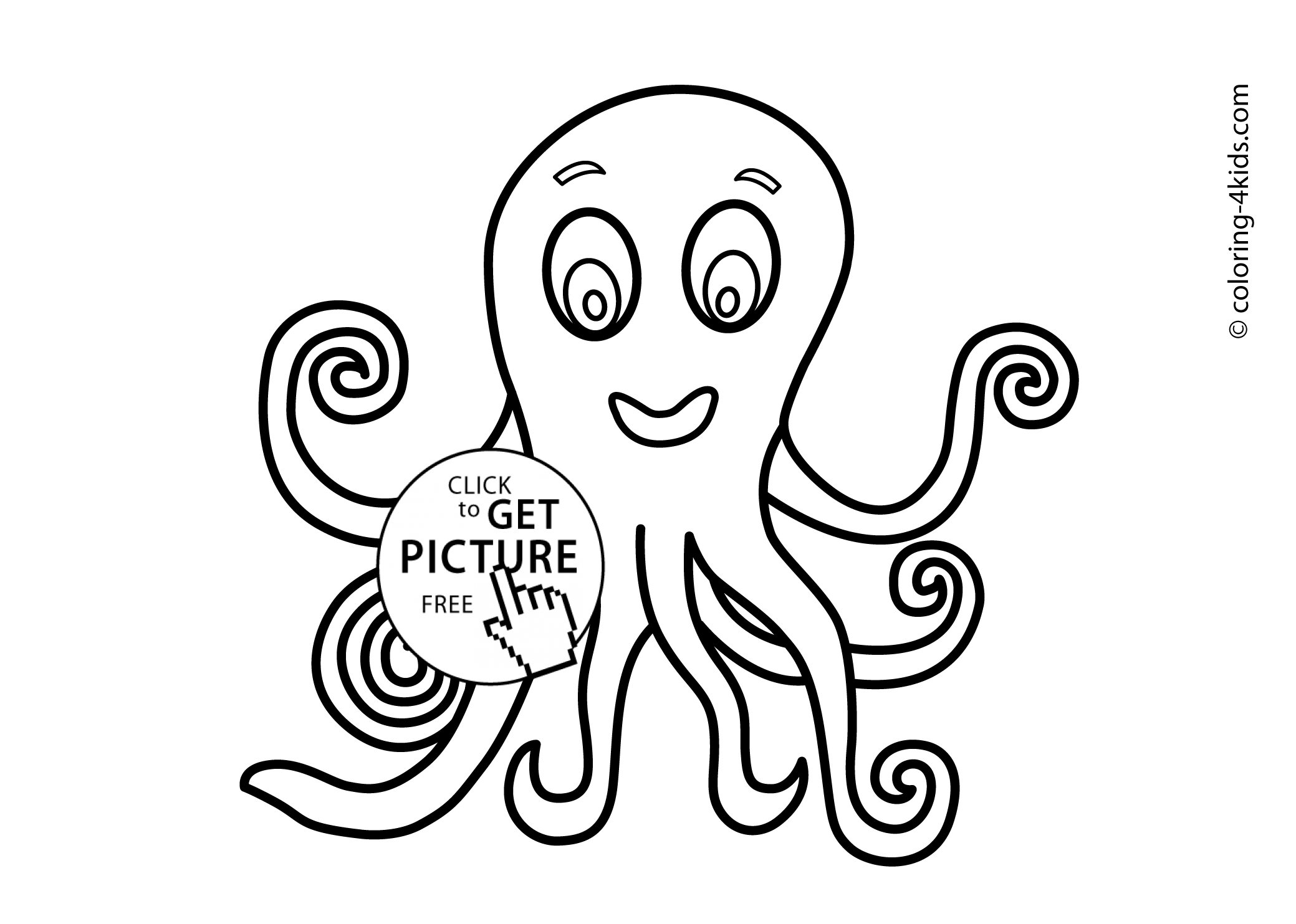 Octopus Animals coloring pages for kids, printable free | coloing ...