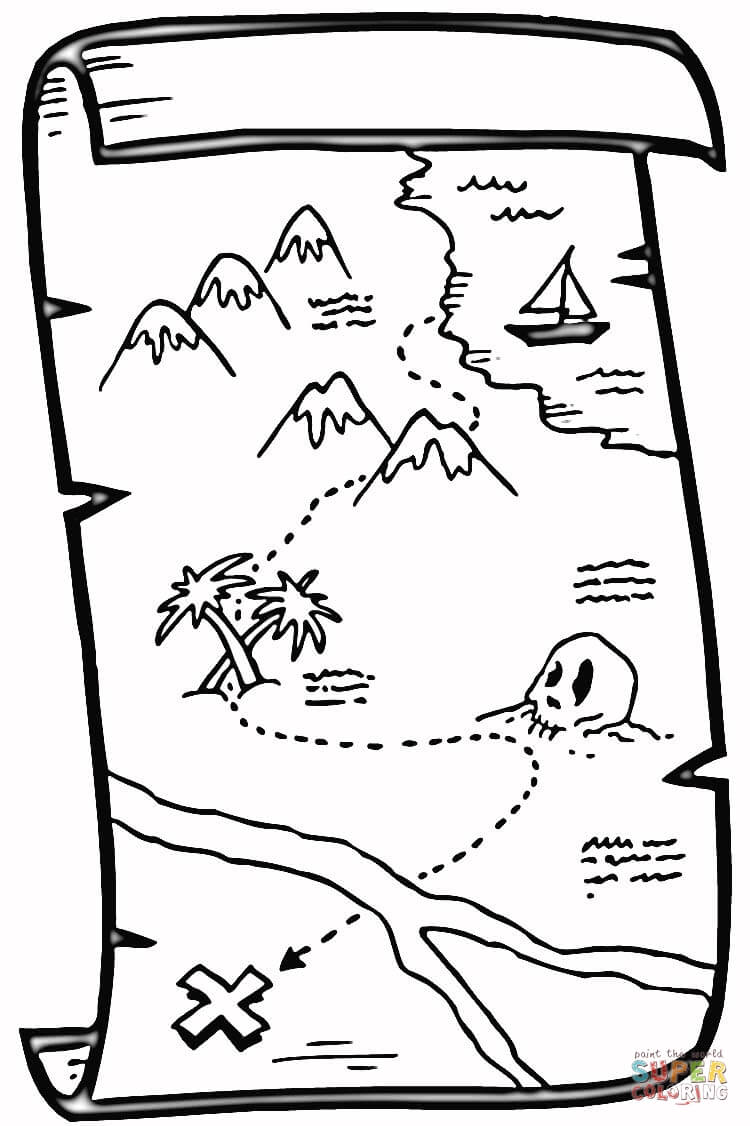 Treasure Map coloring page | Free Printable Coloring Pages