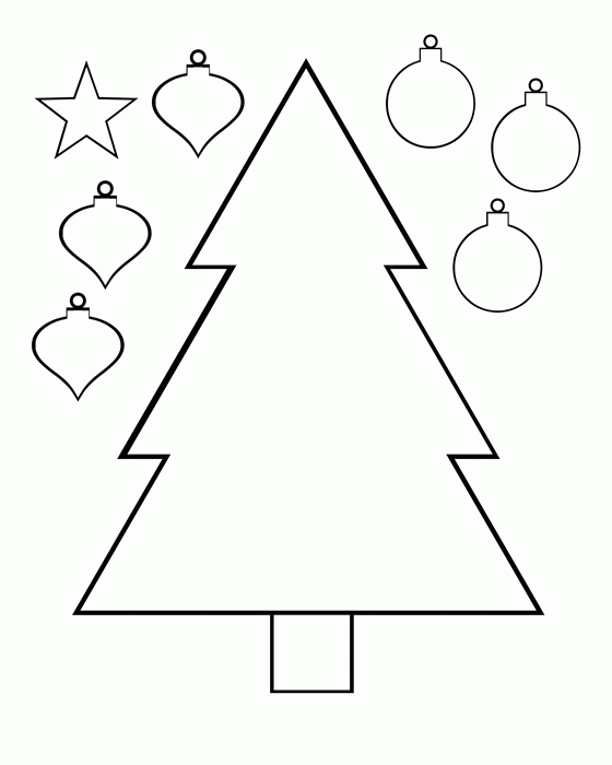 Christmas Tree Cutout Template Coloring Home