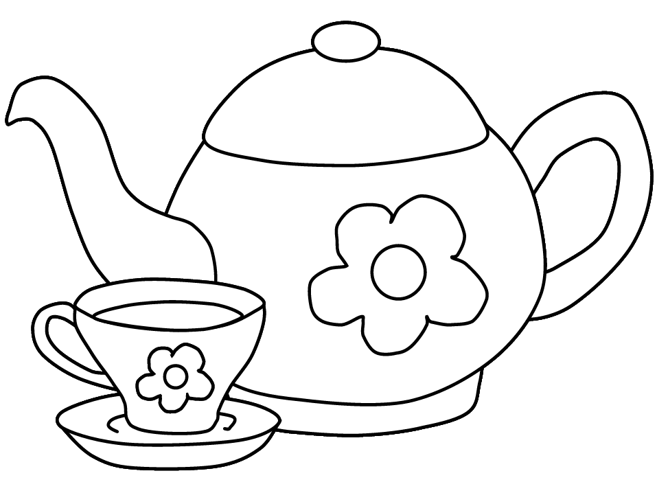 Tea Coloring Page - Coloring Pages for Kids and for Adults