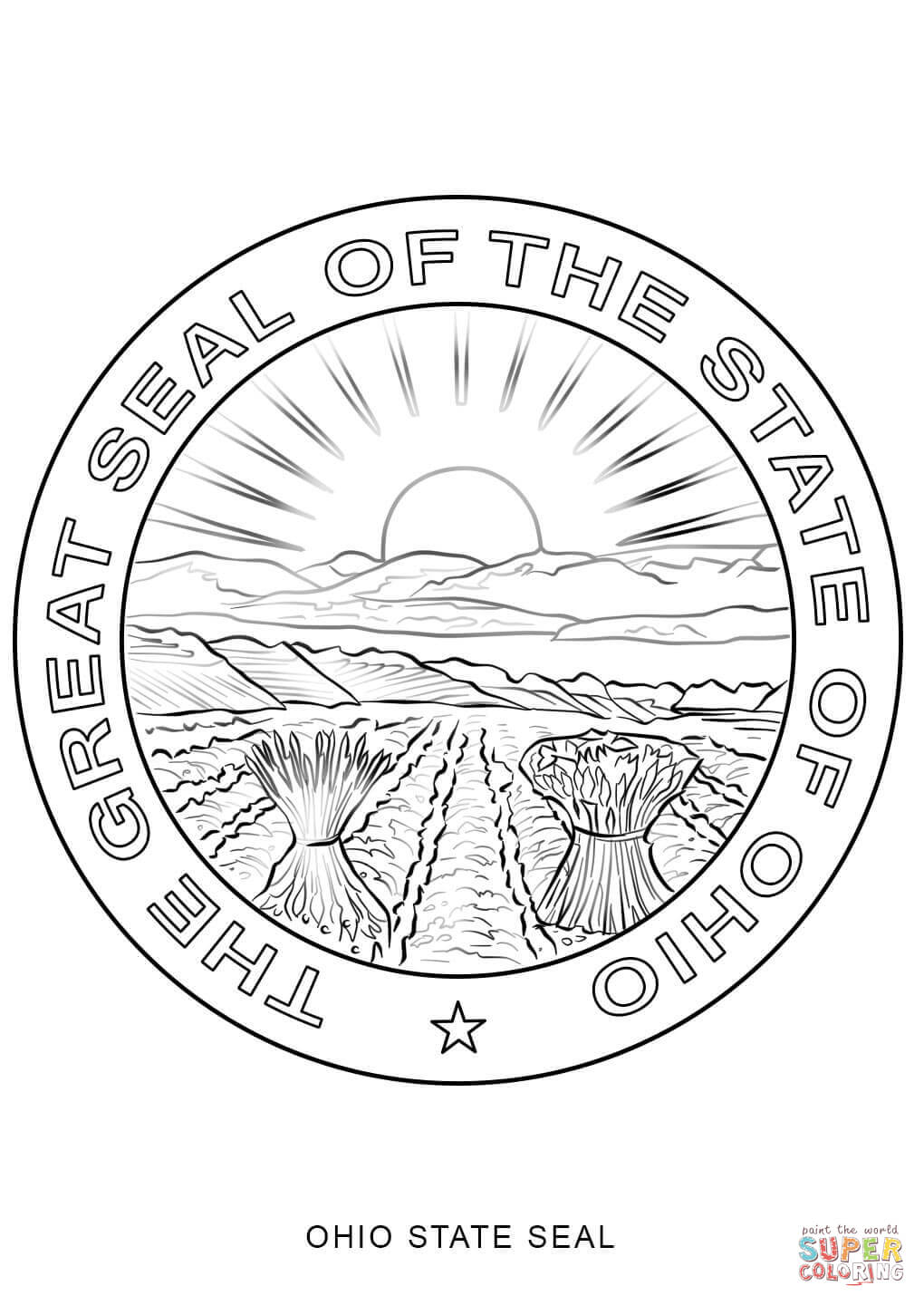 Ohio State Seal coloring page | Free Printable Coloring Pages