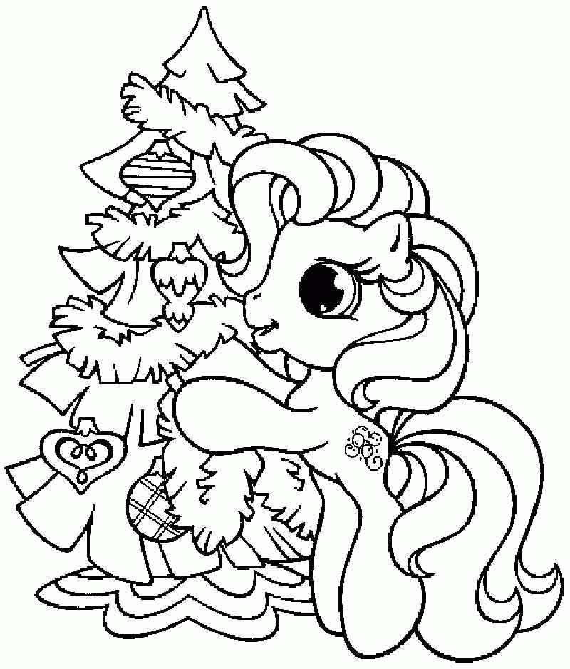 My Little Pony With Christmas Tree Coloring Pages For Kids #Ue ...