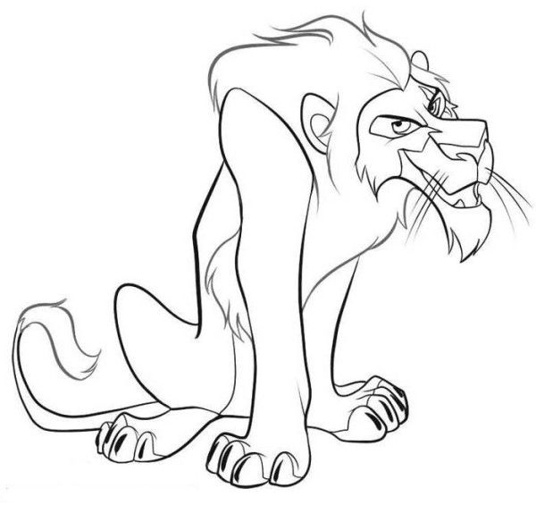 Evil Scar The Lion King Coloring Page | Leon para colorear, Leon pintado,  Scar rey leon