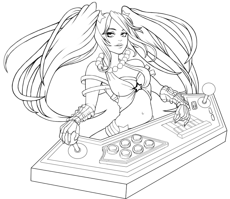 Arcade Sona Coloring Page - Free Printable Coloring Pages for Kids