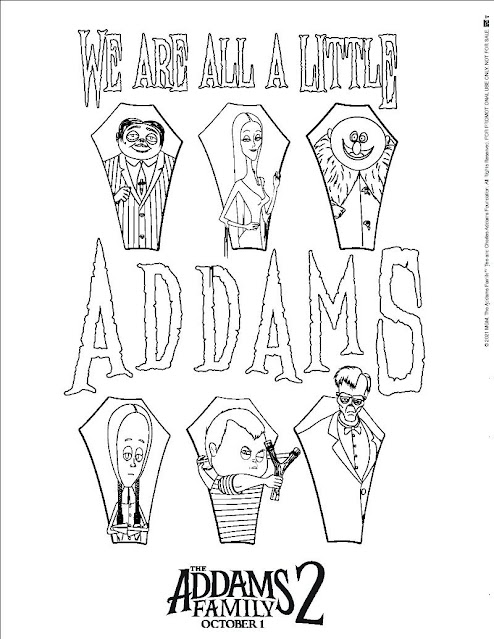 Inspired by Savannah: Get Excited for the THE ADDAMS FAMILY 2 - In Theaters  and On Demand October 1st -- with These Fun Coloring Sheets #AddamsFamily2