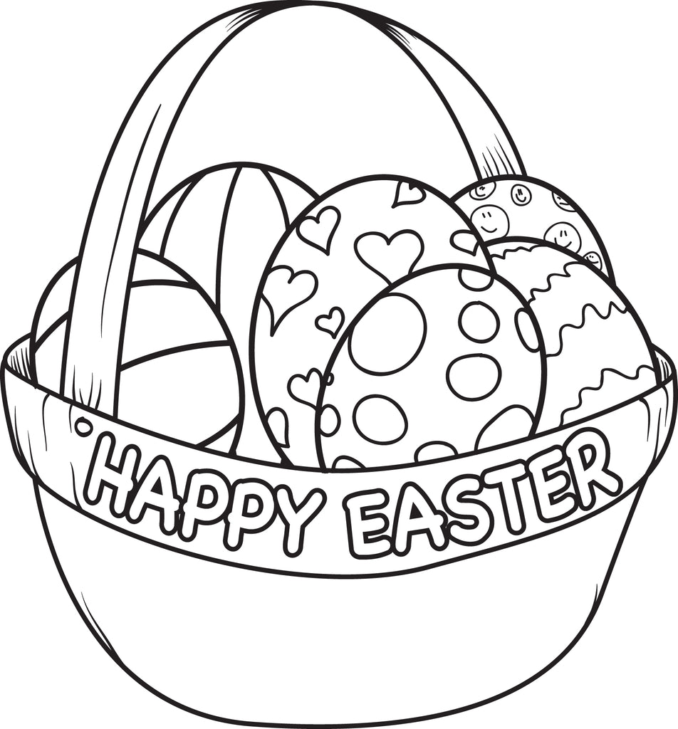 Printable Easter Egg Basket Coloring Page for Kids – SupplyMe