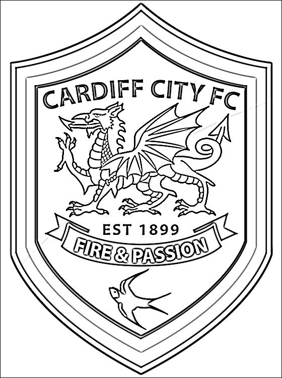Coloring page of Cardiff City Football Club logo | Coloring pages