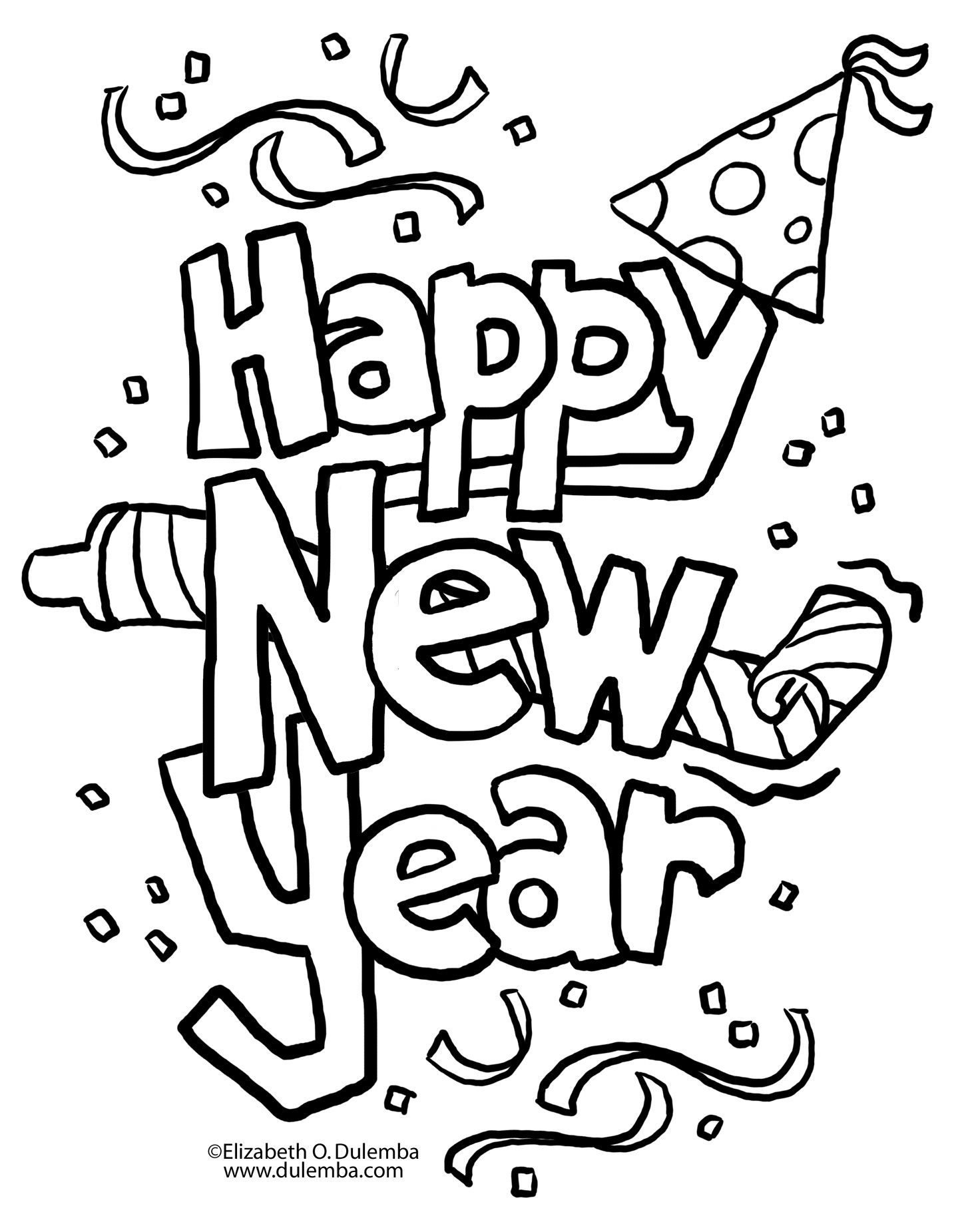 great ideas! | New year coloring pages, New year clipart, New year's crafts
