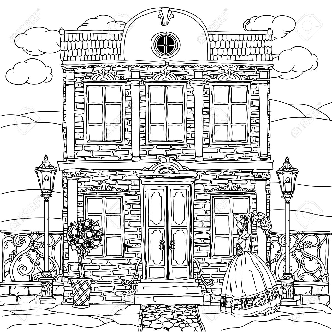 Victorian Houses Coloring Pages - Coloring Home