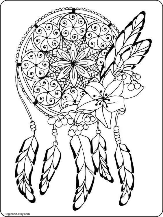 Dream Catcher Adult coloring page | Coloring, Adult coloring pages ...