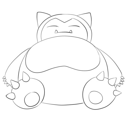 Snorlax coloring page | Free Printable Coloring Pages