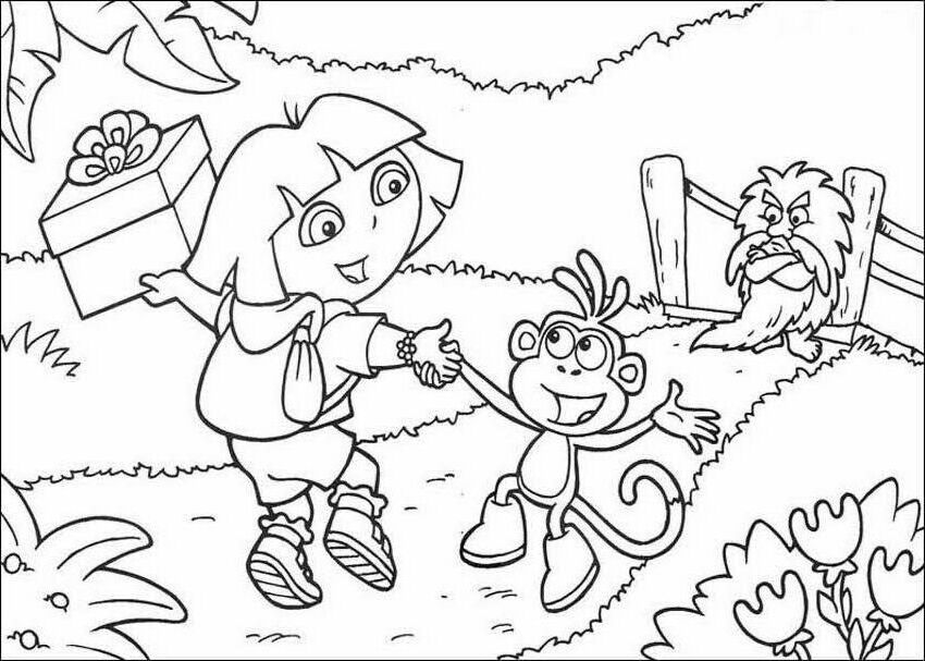 Boots monkey Colouring Pages