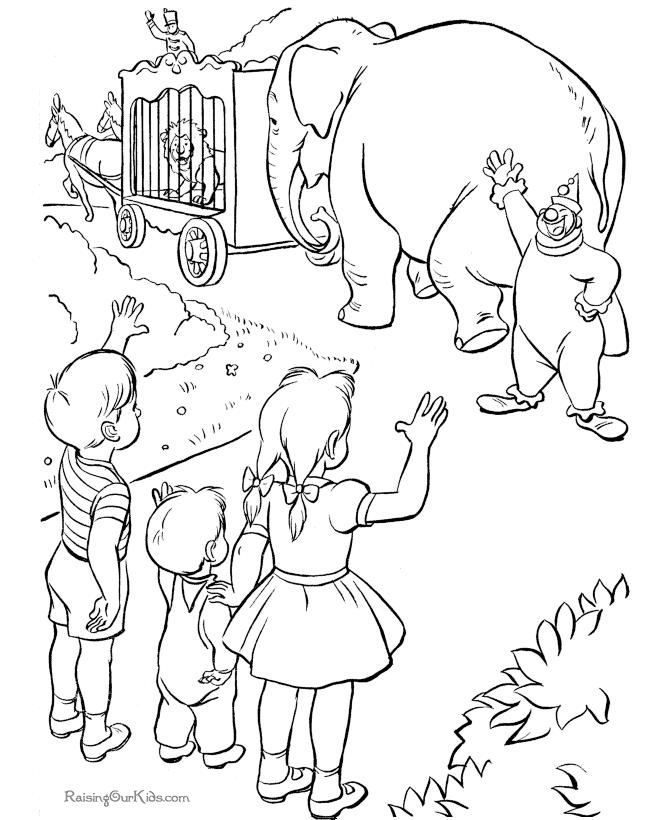 Circus coloring sheets and pages