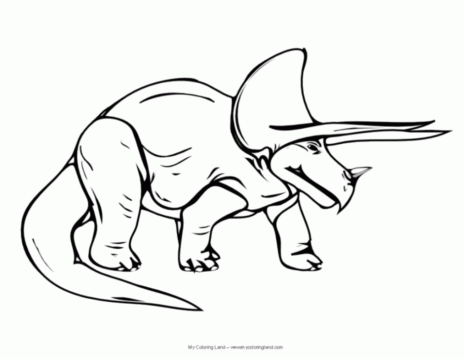 Dinosaur Colouring Printouts 39442 Triceratops Coloring Page