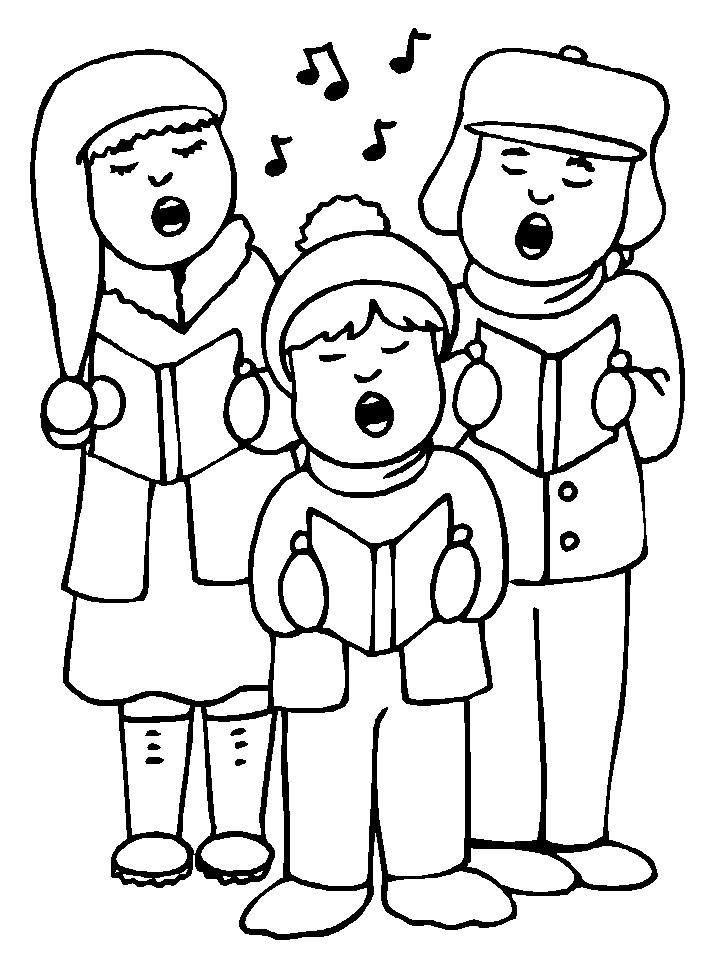 girls singing Colouring Pages