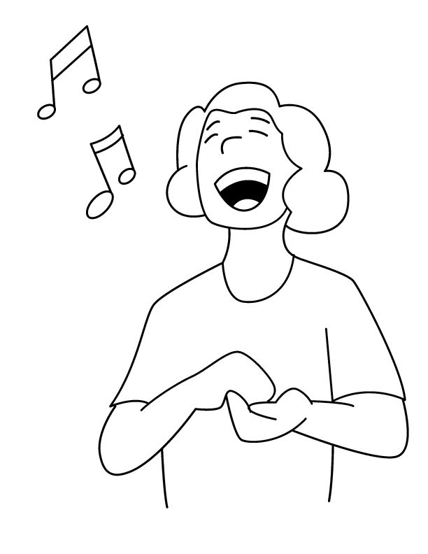 Coloring page of a best singer | coloring pages
