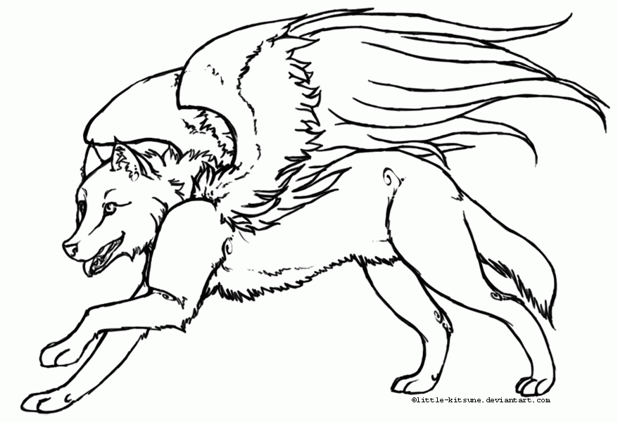 winged wolf coloring pages  coloring home