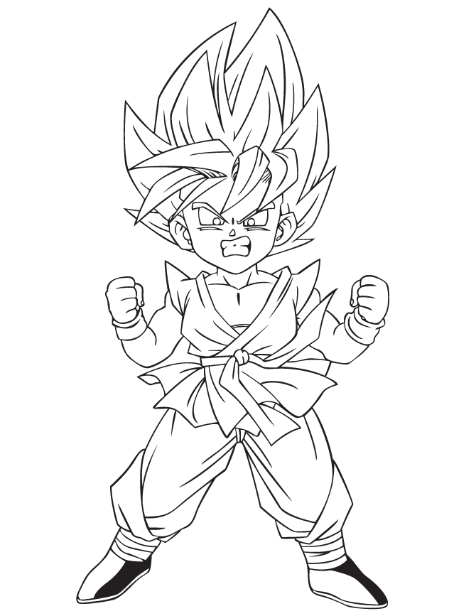 kid goku ssj2 Colouring Pages