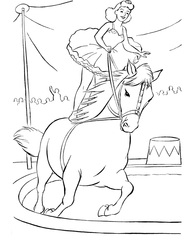 Circus Animal Coloring Pages | Printable performing Circus Horse 