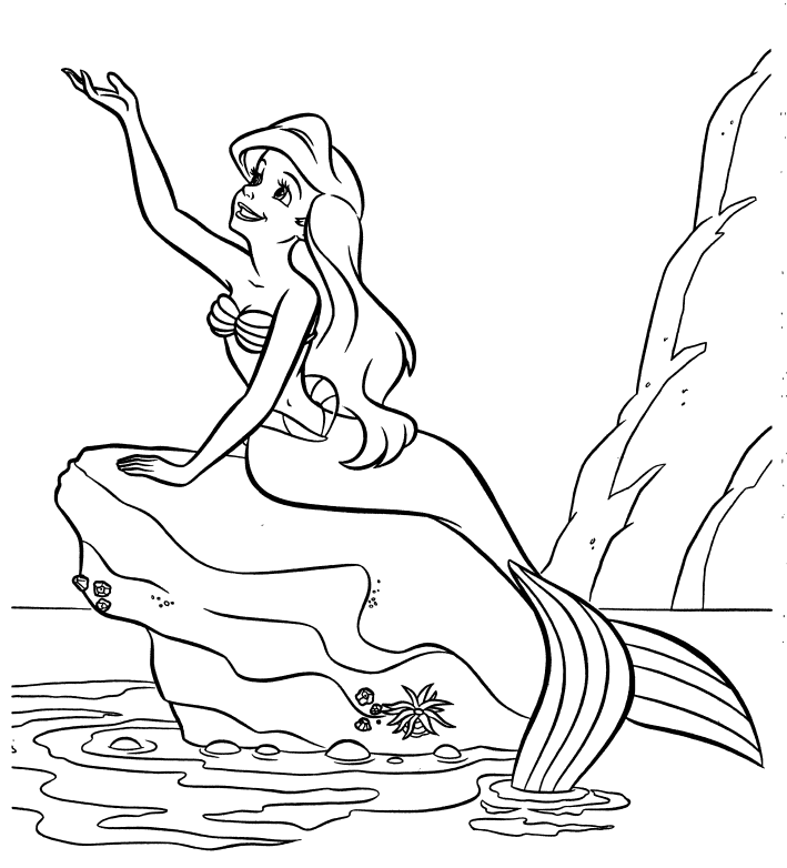 Disney Princesses - Ariel colouring pages <