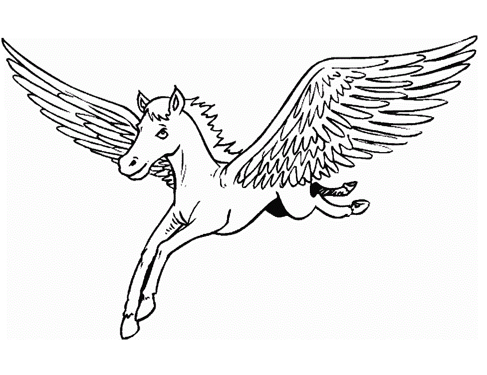 Pegasus Coloring Page | free coloring pages For kids