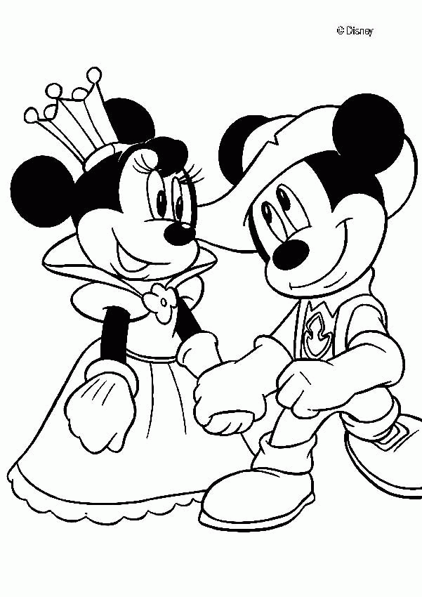 Disney Mickey Mouse and Minnie Clubhouse Coloring Pages For Kids 