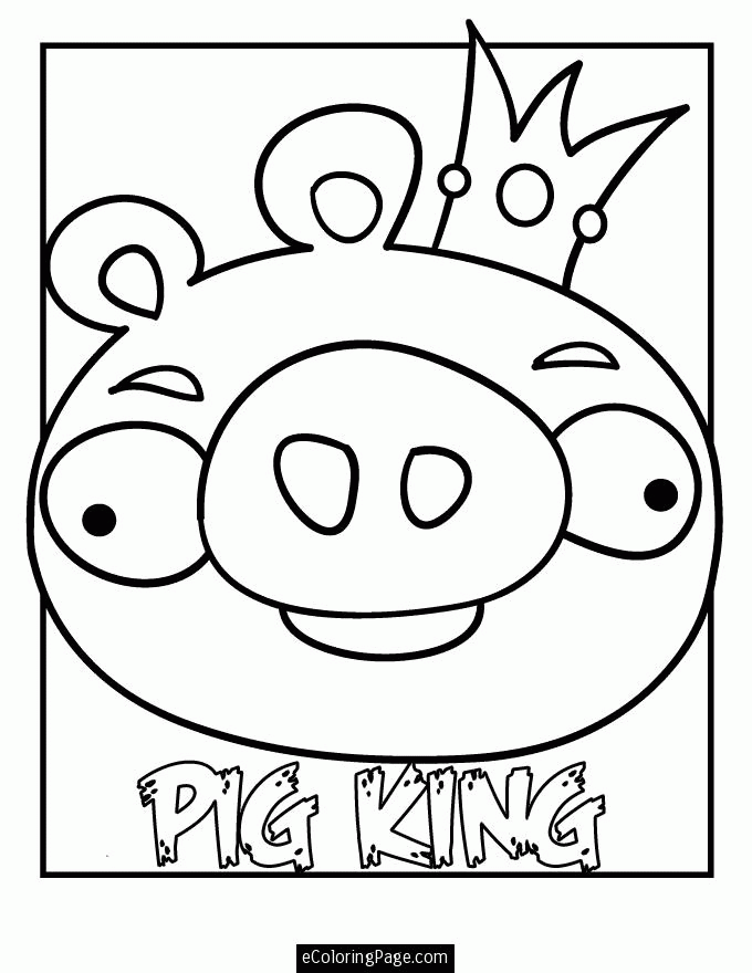 Angry Birds Pig King Printable Coloring Page | eColoringPage.com 