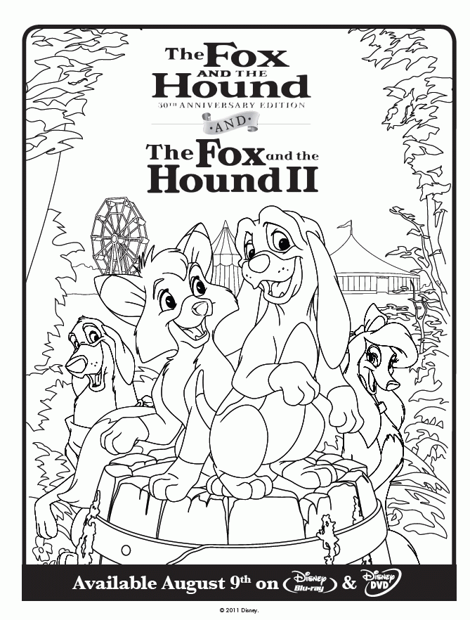 Fox Hound anniversary coloring page : Printables for Kids – free 
