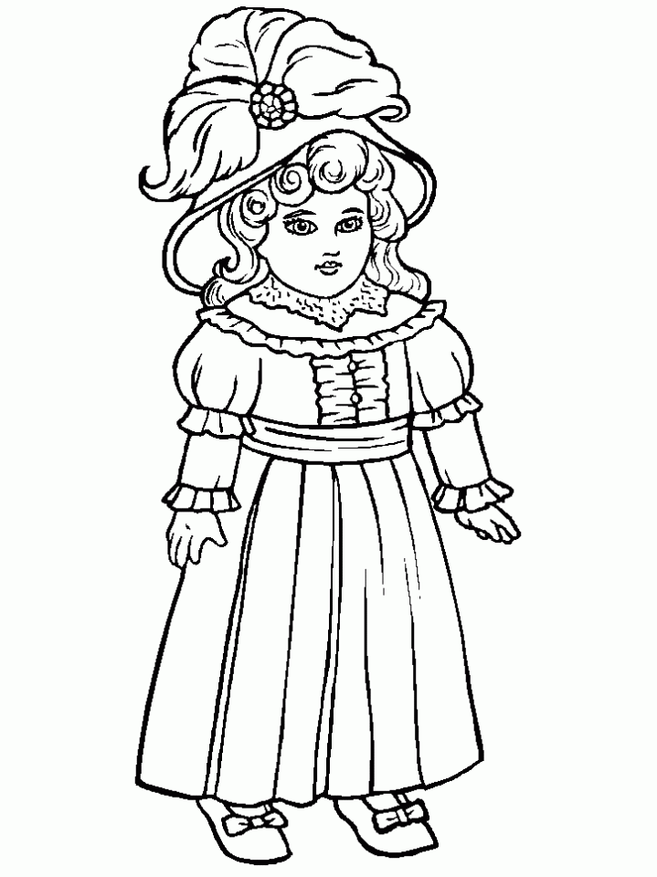 Antique Doll Coloring Page