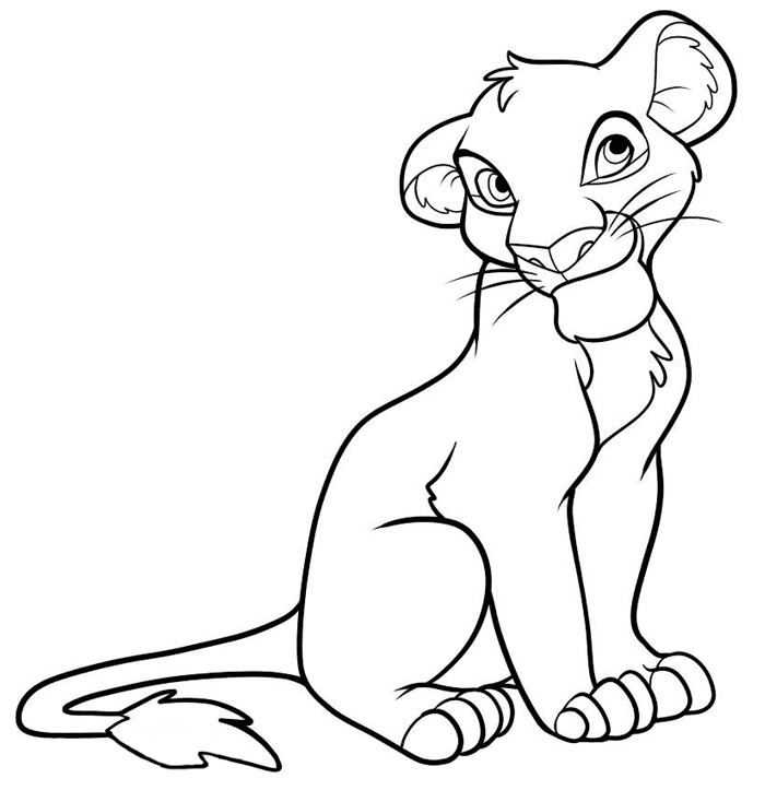 Print Young Simba The Lion King Coloring Page or Download Young 
