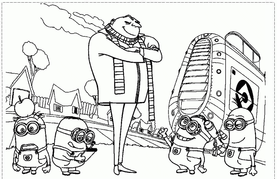 Home Despicable Me Gru And The Minion Despicable Coloring Pages 