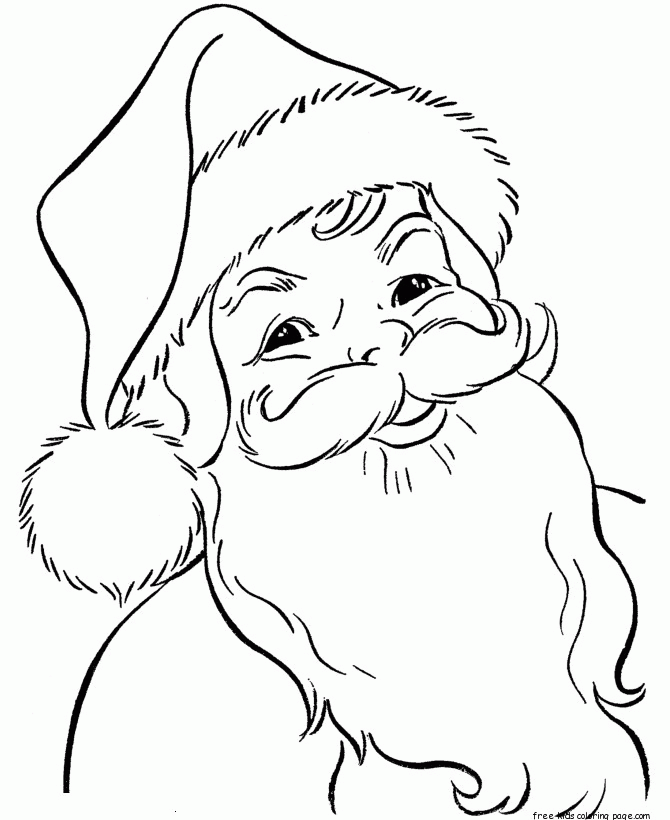 Printable santa claus face coloring pictures for kids - Free 