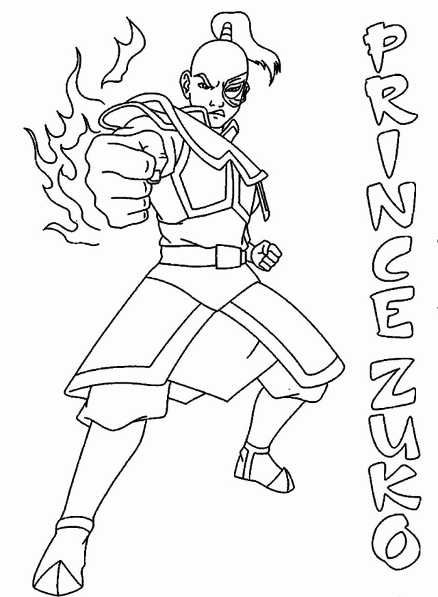 Download Prince Zuko The Fire Bender Avatar Coloring Pages Or 