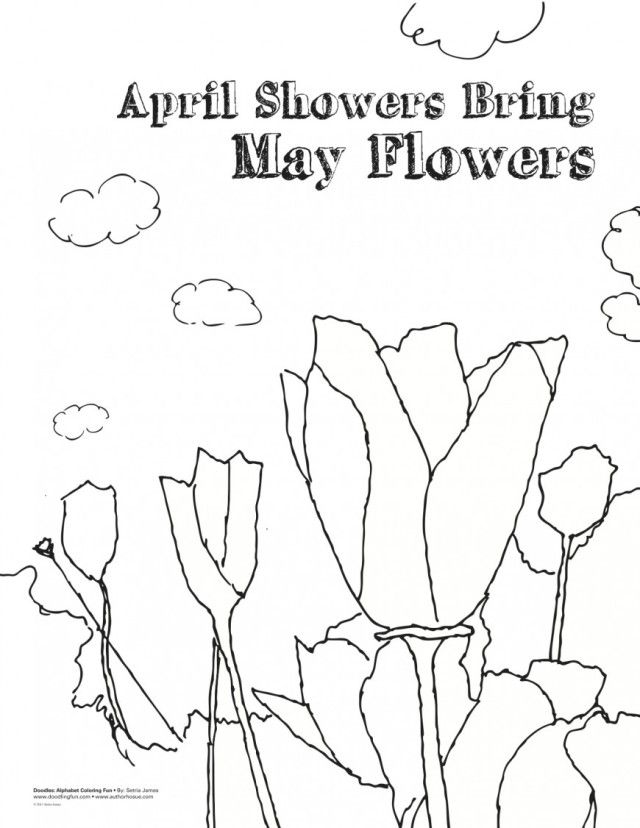 April Showers Bring May Flowers Coloring Pages Coloring Home