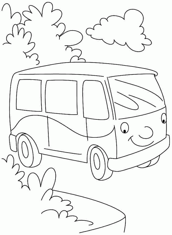 Transportation Bus Car Coloring Sheets Printable For Kids - #