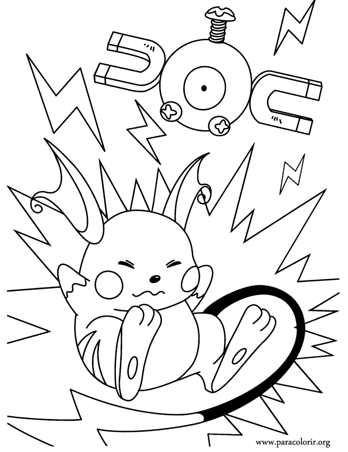 pokemon riachu Colouring Pages (page 2)
