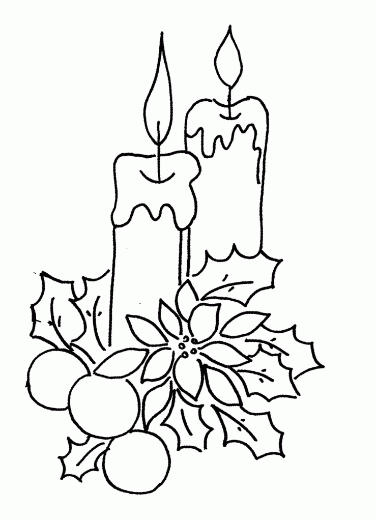 Free General Christmas Two Candles Coloring Sheet Christmas 