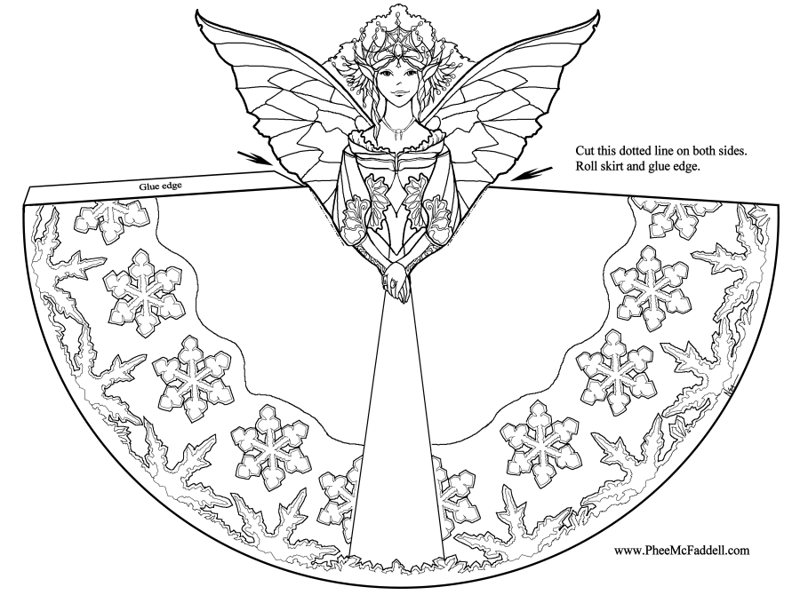 Fairy Princess Coloring and craft Page